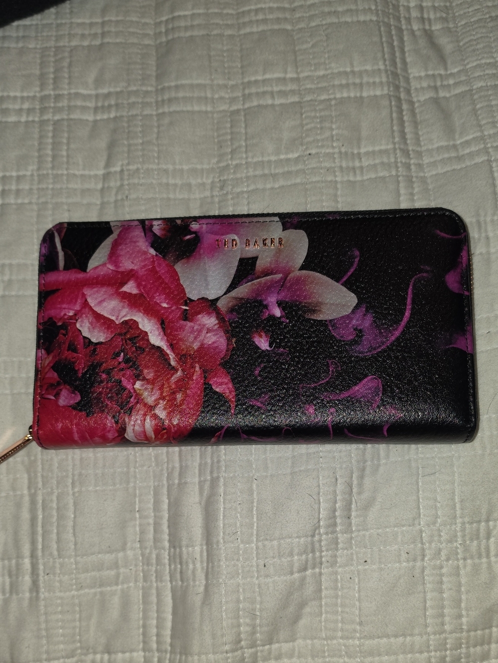 Ted Baker Black Wallet with Pink Floral Design